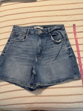 Zara Washed Blue Denim Shorts